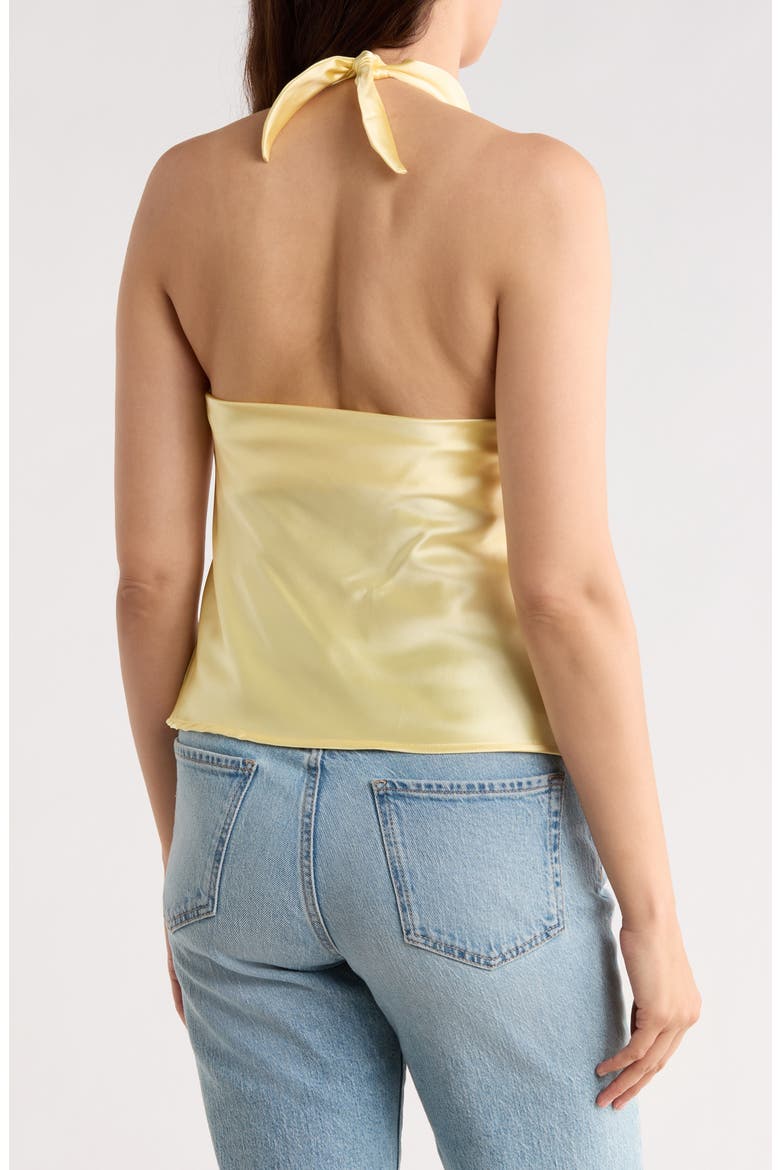 Satin Halter Top, Alternate, color, BUTTER