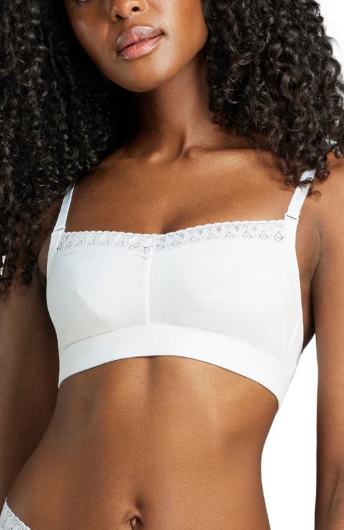Siella Organic Cotton Lace Balconette Bra In White