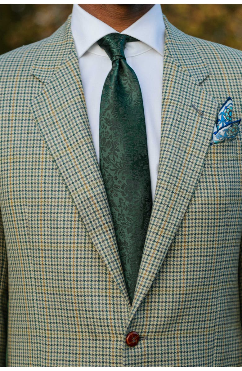 Elizabetta Goldoni - Extra Long  Silk Jacquard Tie for Men, Alternate, color, Green