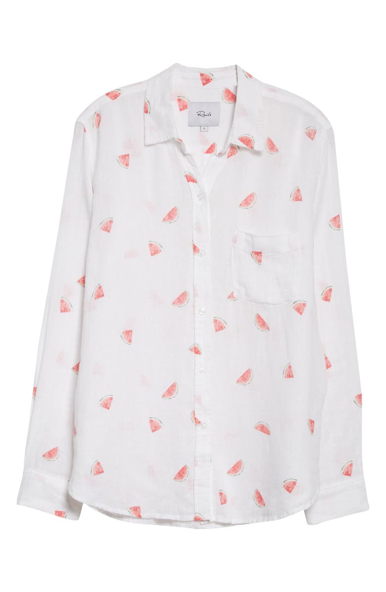 Rails Charli Watermelon Print Linen Blend Blouse, Alternate, color, 