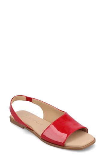 Journee Collection Brinsley Slingback Sandal In Patent/red