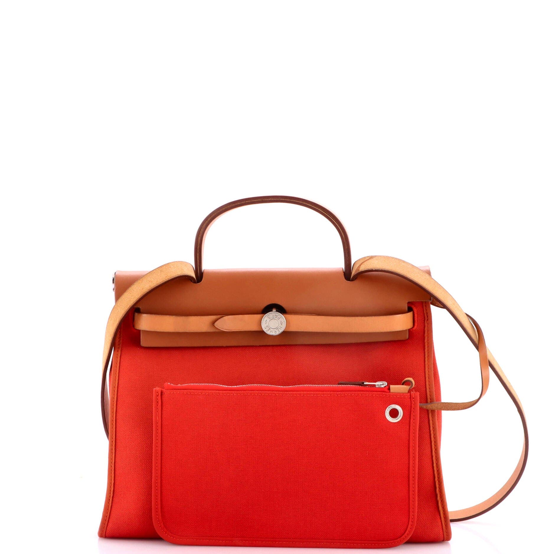 Herbag Zip Leather and Toile 31, Alternate, color, Red