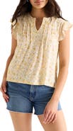 Lucky Brand Floral Pintuck Top
