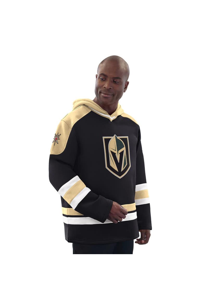 Men's Starter Black/Gold Vegas Golden Knights Hockey Pullover Hoodie, Alternate, color, Black
