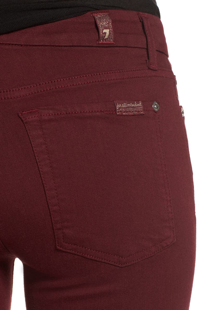 7 For All Mankind <sup>®</sup> Cutoff Hem Ankle Skinny Jeans, Alternate, color,