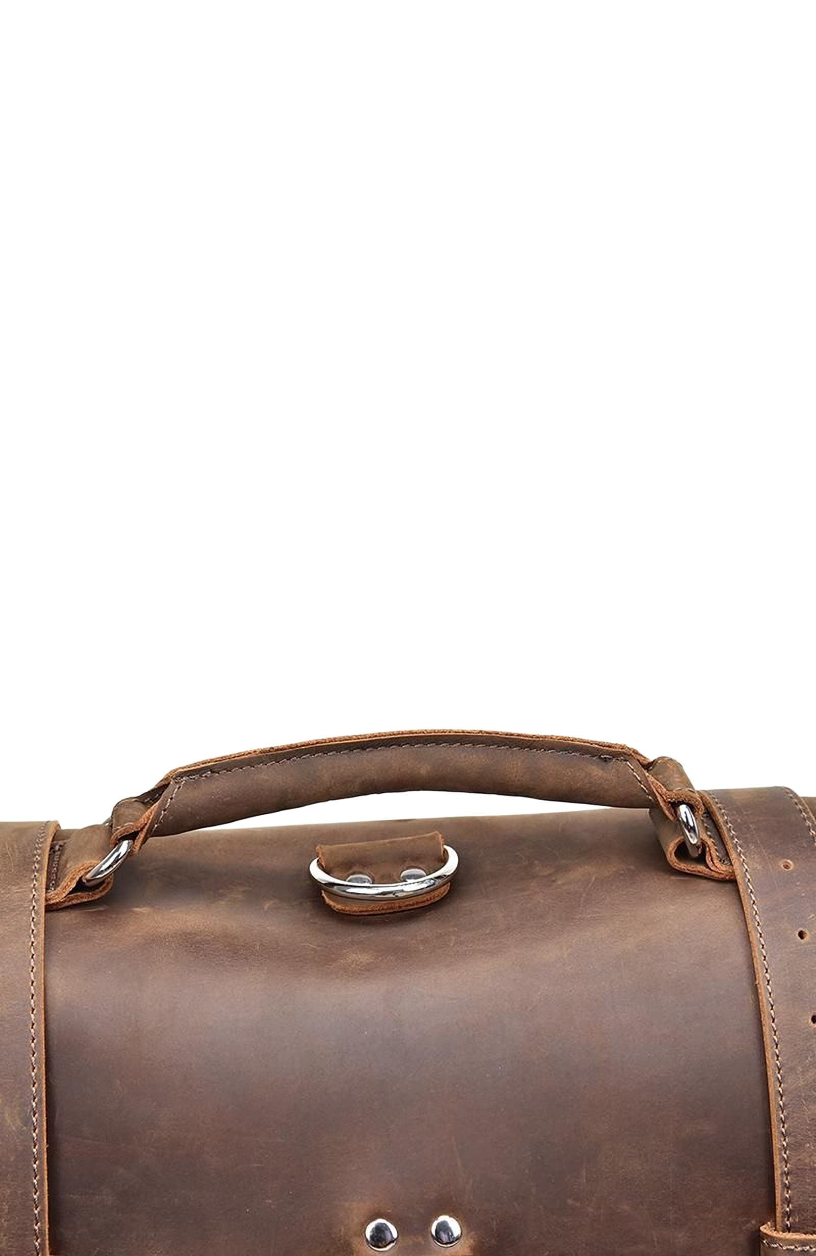 STEEL HORSE LEATHER The Gustav Messenger Bag | Large Capacity Vintage Leather Messenger Bag, Alternate, color, Dark Brown