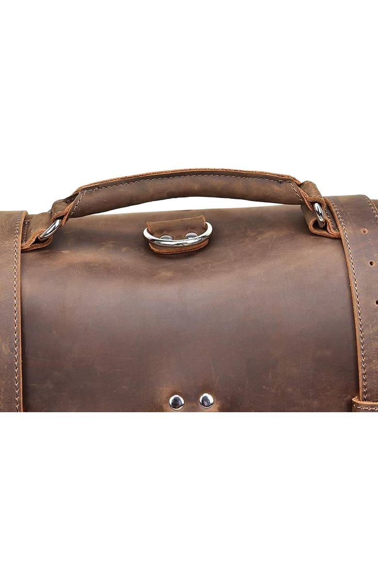 STEEL HORSE LEATHER The Gustav Messenger Bag | Large Capacity Vintage Leather Messenger Bag, Alternate, color, Dark Brown