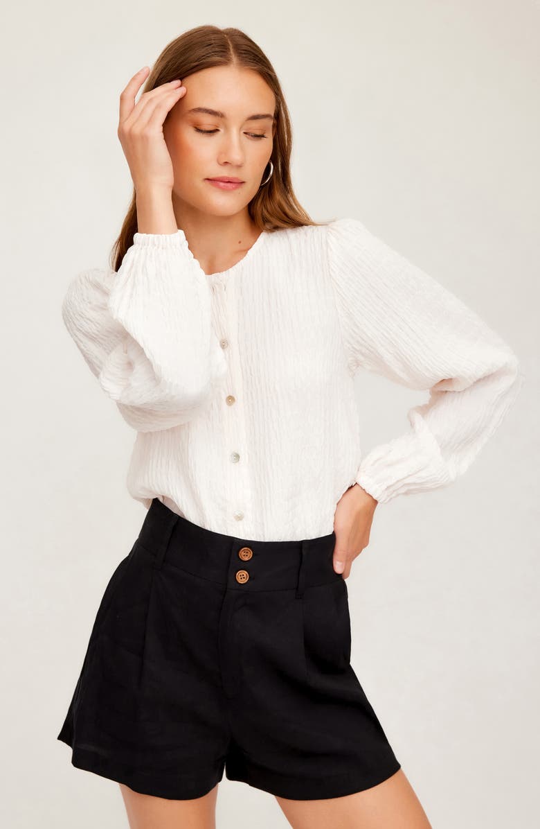 FIFTEEN TWENTY Aubrey Textured Knit Button-Up Top, Alternate, color,