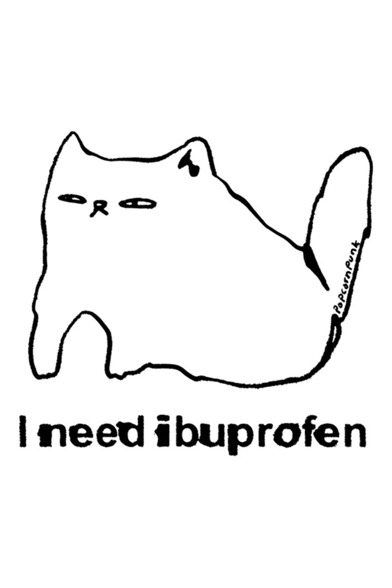 Men's Lost Gods I need Catbuprofen  Graphic T-Shirt, Alternate, color, White