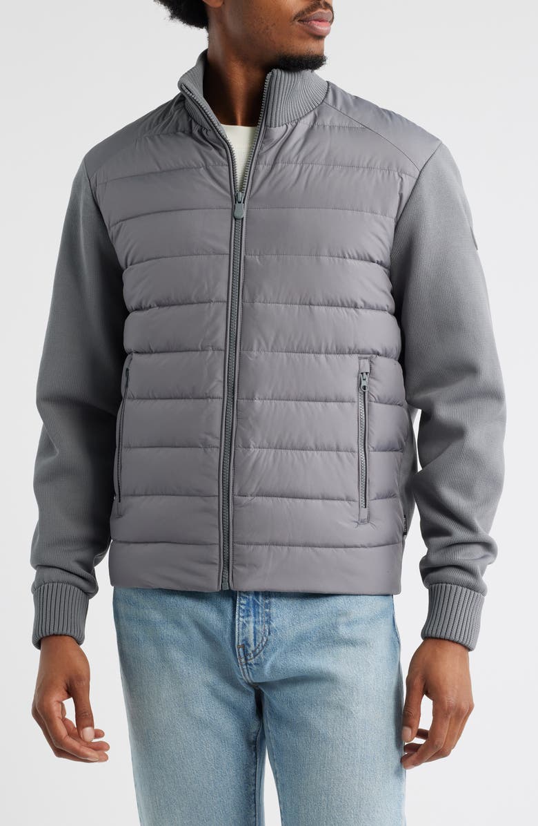 Save The Duck Sedum Water Repellent Mixed Media Jacket, Alternate, color, Mid Grey