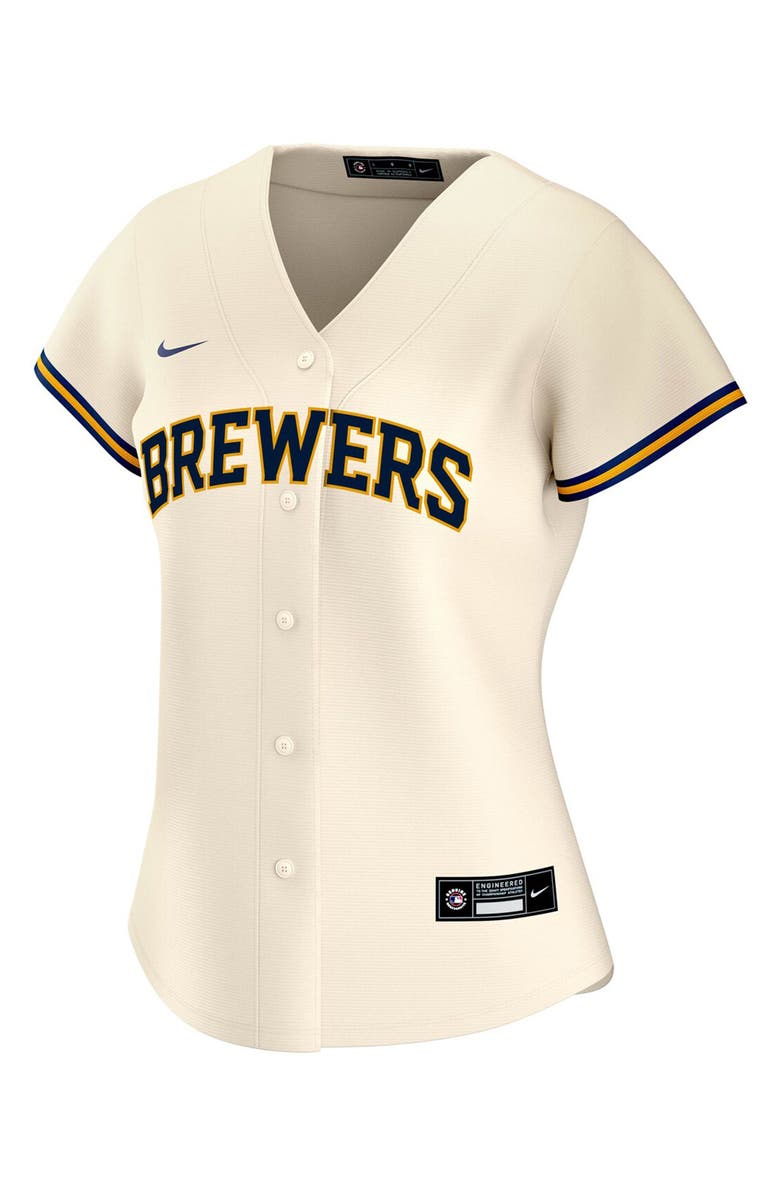 Nike Women's Nike Christian Yelich Cream Milwaukee Brewers Home Replica Player Jersey, Main, color, Cream