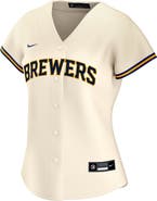 Nike Women's Nike Christian Yelich Cream Milwaukee Brewers Home Replica Player Jersey