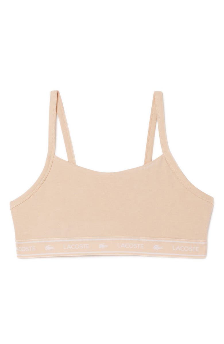 Lacoste Stretch Cotton Bralette, Alternate, color, Biscuit