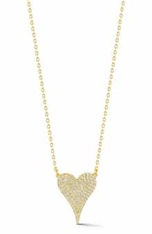 Heart Pav Pendant Necklace