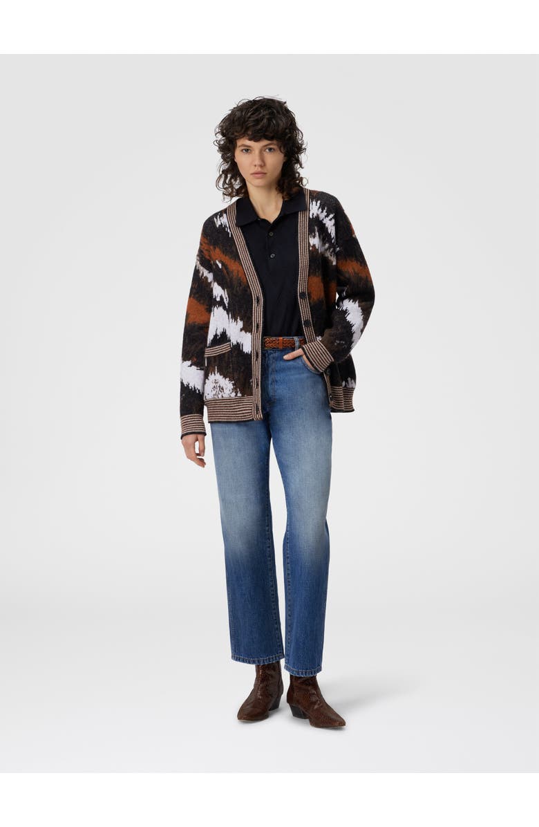 Missoni Oversized Cardigan In Tiger Pattern Knit, Alternate, color, Rust & Black