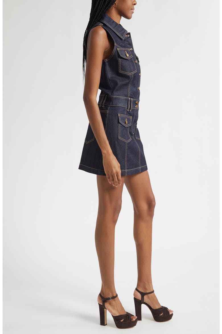 Jenna Sleeveless Denim Minidress, Alternate, color, RESIN RINSE