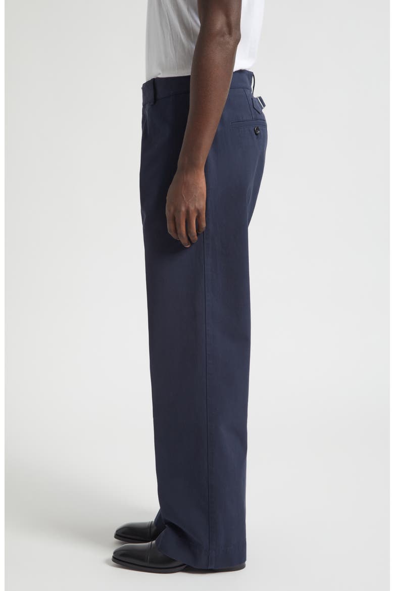 Compact Cotton Drill Wide Leg Pants, Alternate, color, NAVY