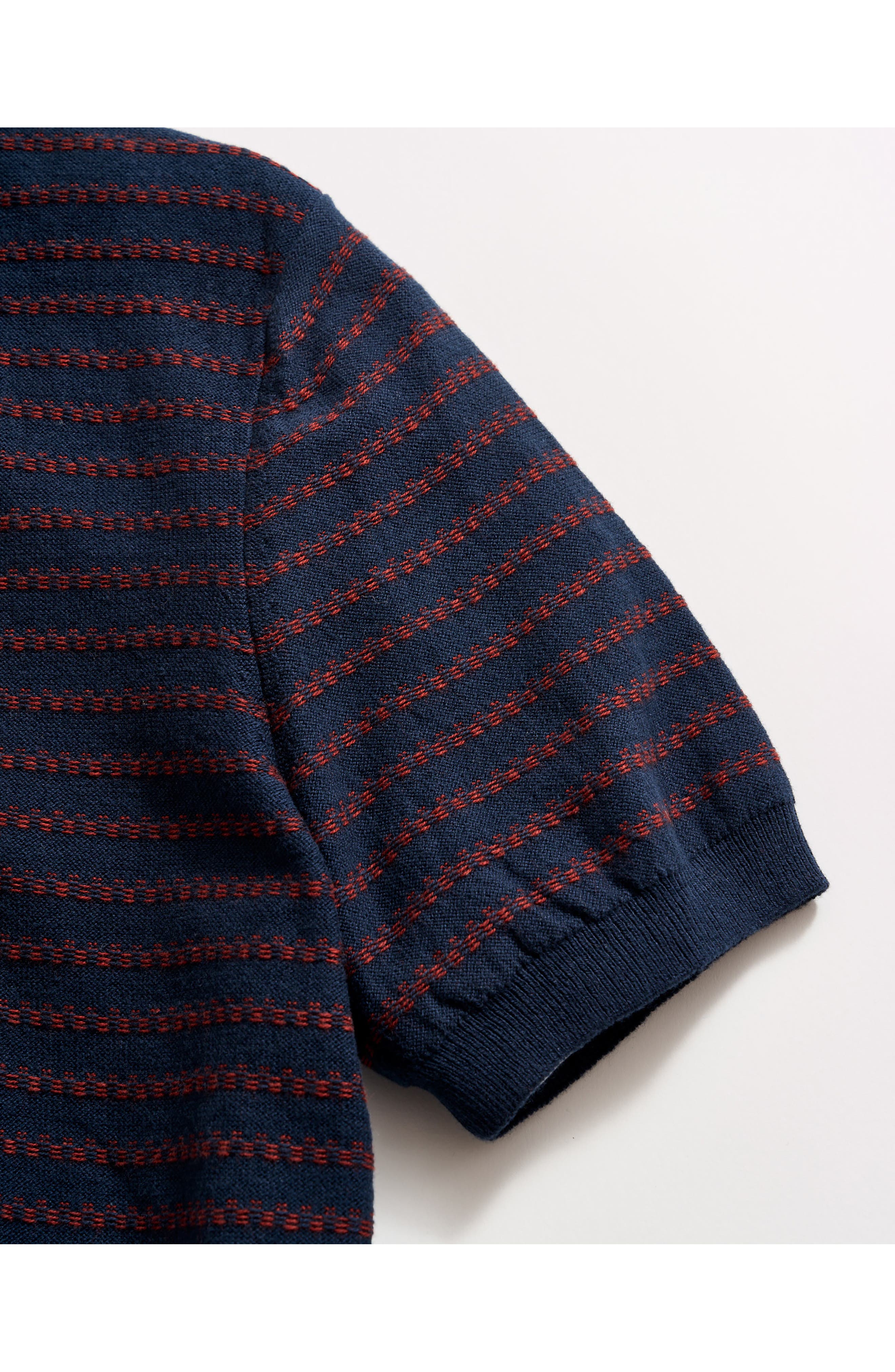 Texture Stripe Polo Sweater - image 2