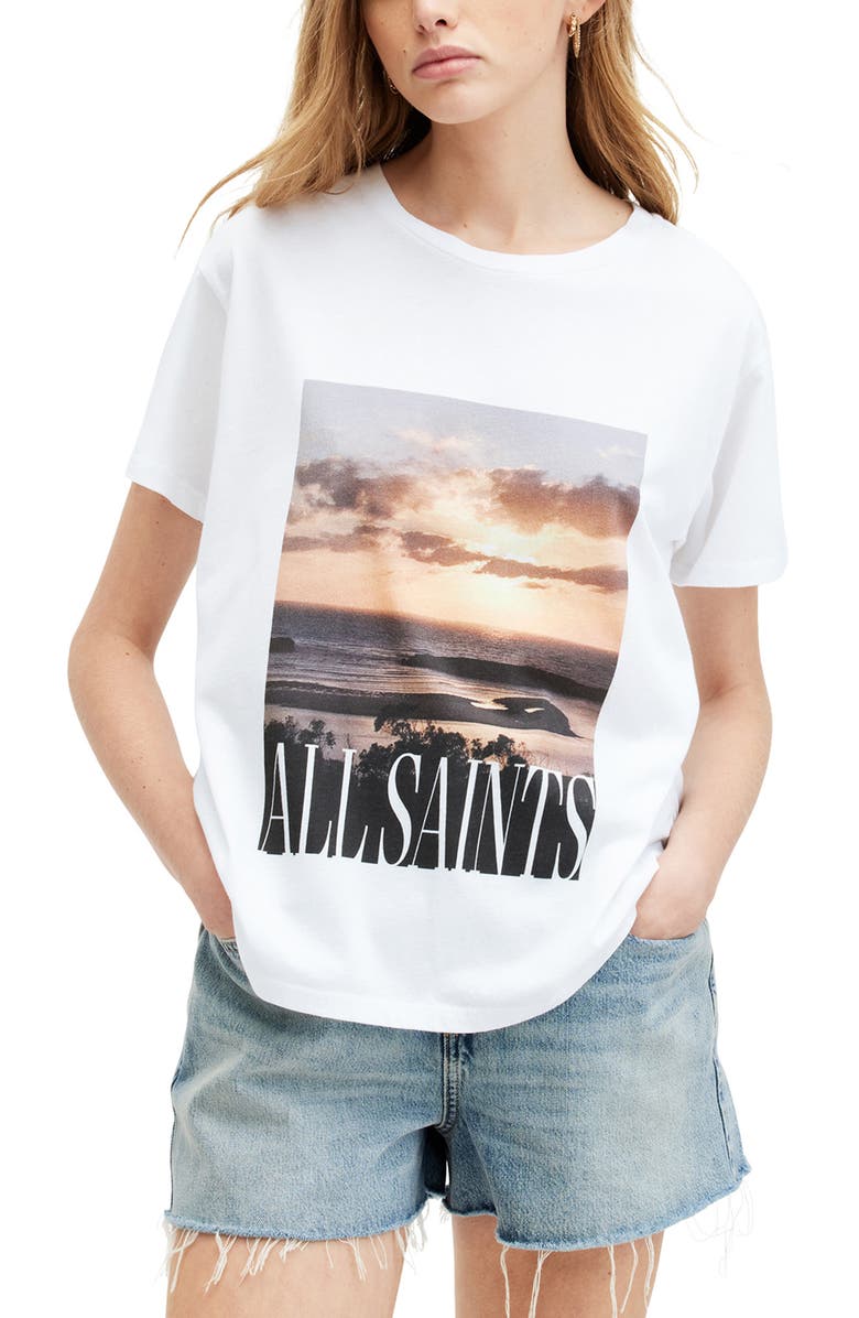 AllSaints Dia Grace Logo Graphic T-Shirt, Main, color, 