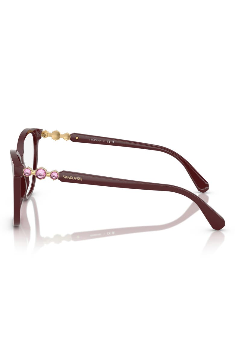Swarovski 54mm Square Optical Glasses, Alternate, color, Burgundy
