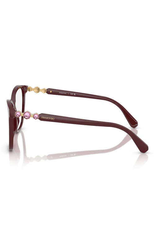 Swarovski 52mm Square Optical Glasses In Burgundy