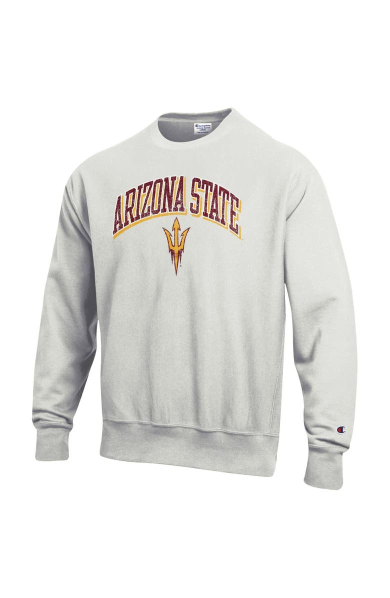 Champion Men's Champion Gray Arizona State Sun Devils Arch Over Logo Reverse Weave Pullover Sweatshirt, Alternate, color, Heather Gray