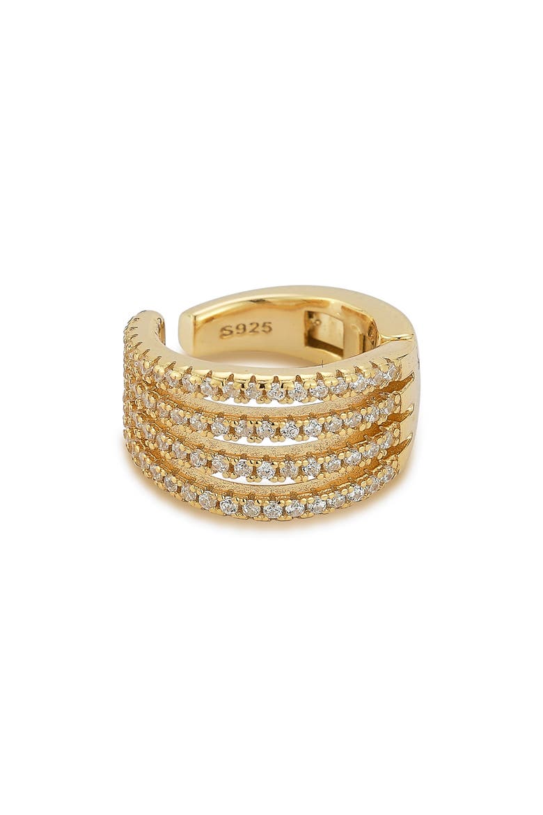 Multi Row Cubic Zirconia Ear Cuff, Main, color, GOLD