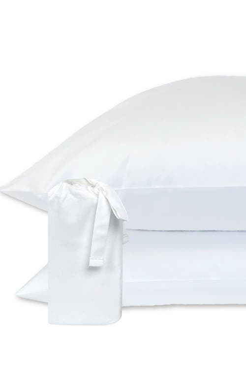 Bedvoyage Melange Viscose Cotton Blend Breathable Pillowcases In Snow