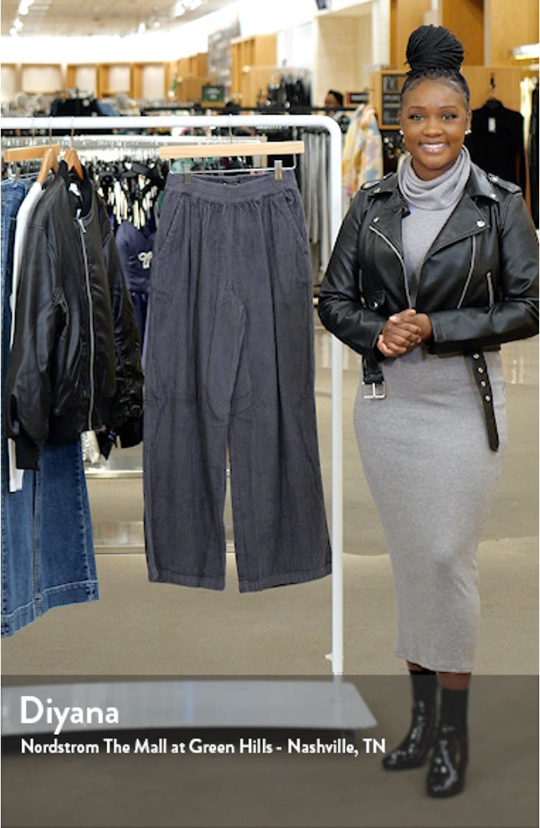 Pull-On Wide Leg Jumbo Corduroy Pants, sales video thumbnail