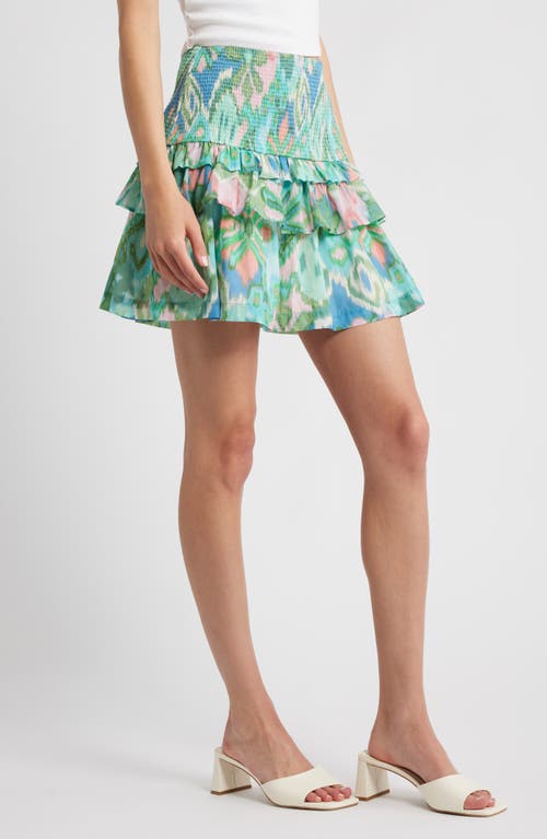 Love The Label Vera Mini Skirt In Symphonic Ikat Bermuda