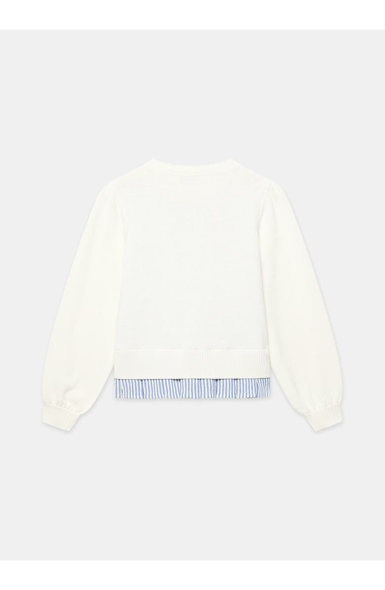 MINT VELVET Cotton Blend Bow Detail Sweater, Alternate, color, Open White