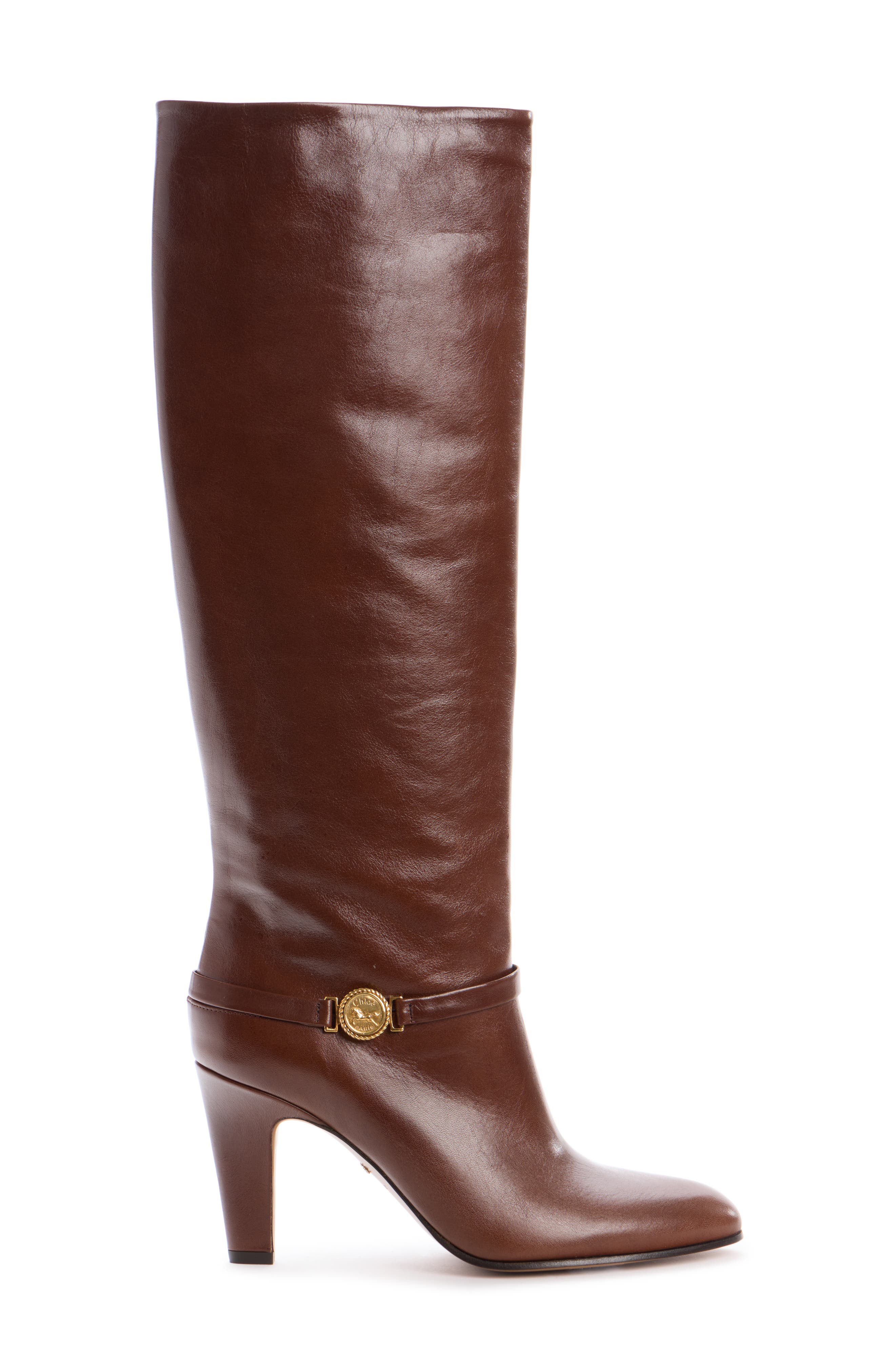 Chloé Eve Knee High Boot, Alternate, color, Sooty Brown