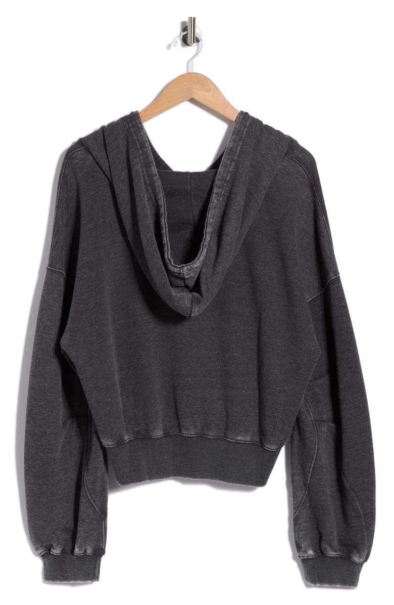 Free People Playbook Crop Hoodie, Alternate, color, Black
