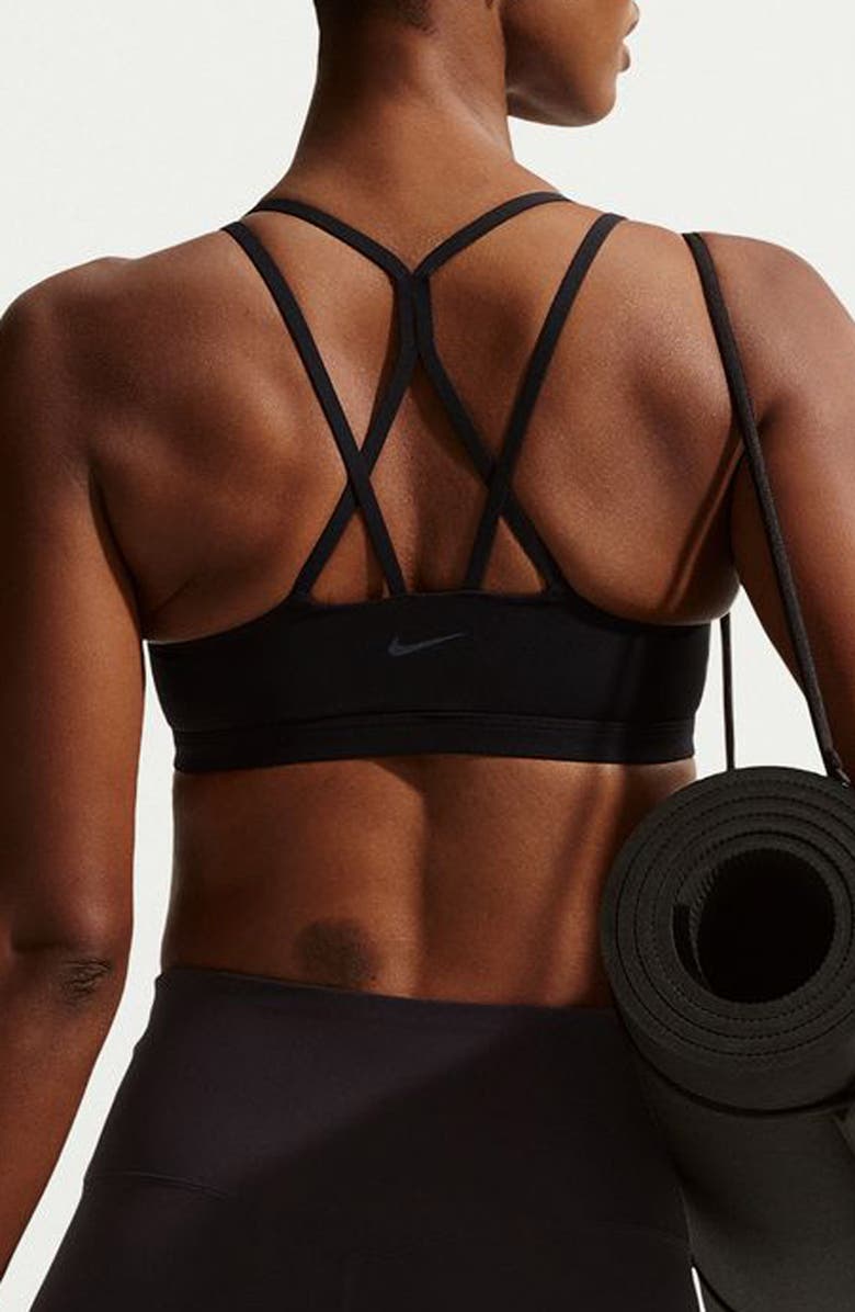 Nike Zenvy Strappy Light-Support Padded Sports Bra, Alternate, color, Black/ Grey
