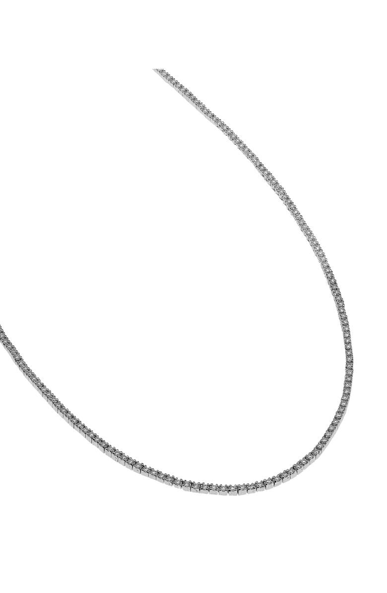 LANA 14K Gold Skinny Diamond Tennis Necklace, Alternate, color, White