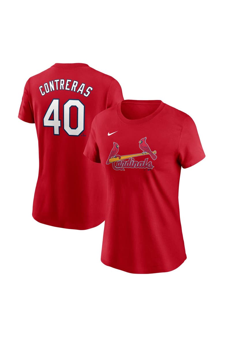 Women's Nike Willson Contreras Red St. Louis Cardinals Fuse Name & Number T-Shirt, Alternate, color, Red