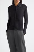 PLAN C Rib Extrafine Merino Wool Cardigan