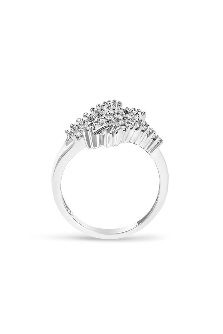 10K White Gold 1/2 Cttw Diamond Bypass Cocktail Ring, Alternate, color, White Gold