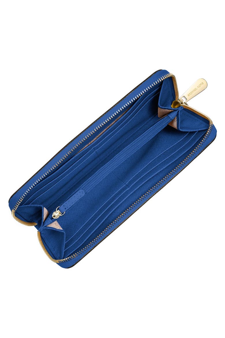 'Jet Set' Saffiano Zip Around Wallet, Alternate, color, SAPPHIRE