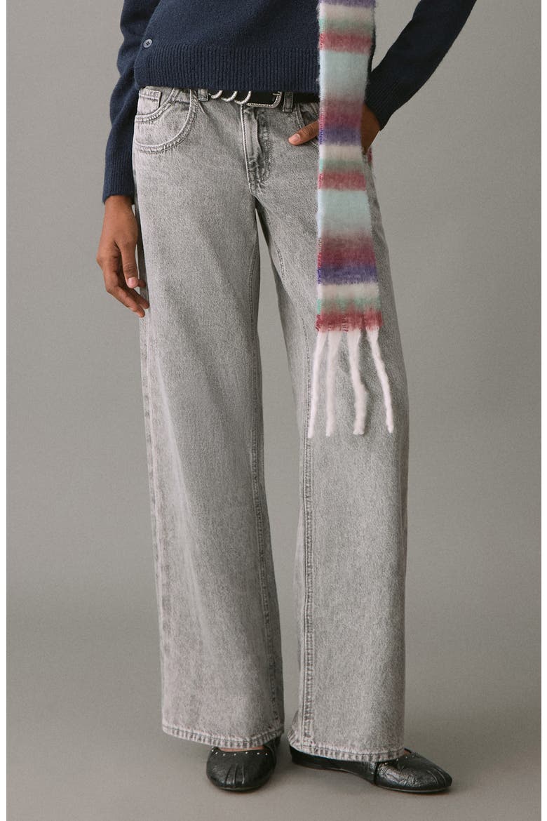 Low Rise Straight Leg Jeans, Main, color, DENIM GREY