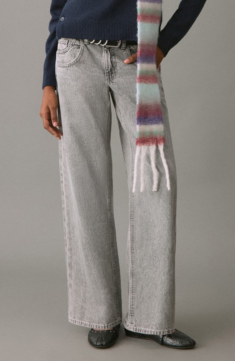 MANGO TEEN Low Rise Straight Leg Jeans, Main, color, Denim Grey