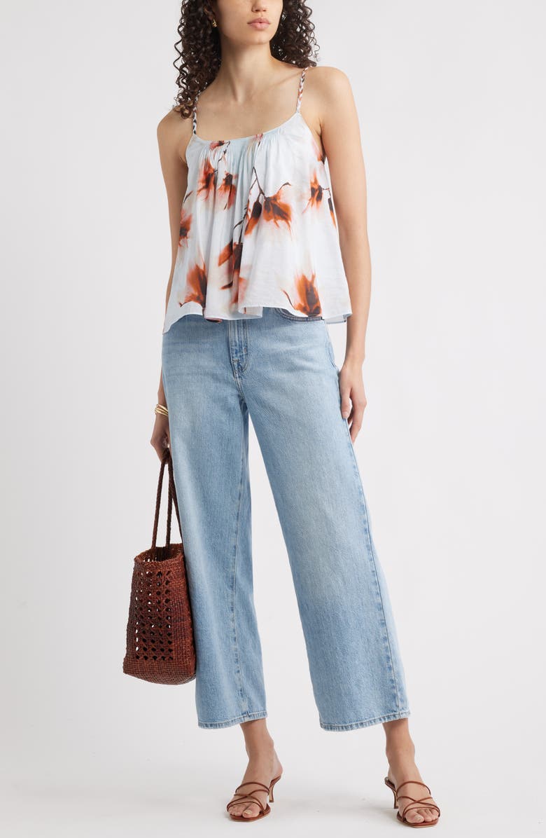 Nordstrom Pintuck Detail Camisole, Alternate, color, Blue- Coral Sahar Floral