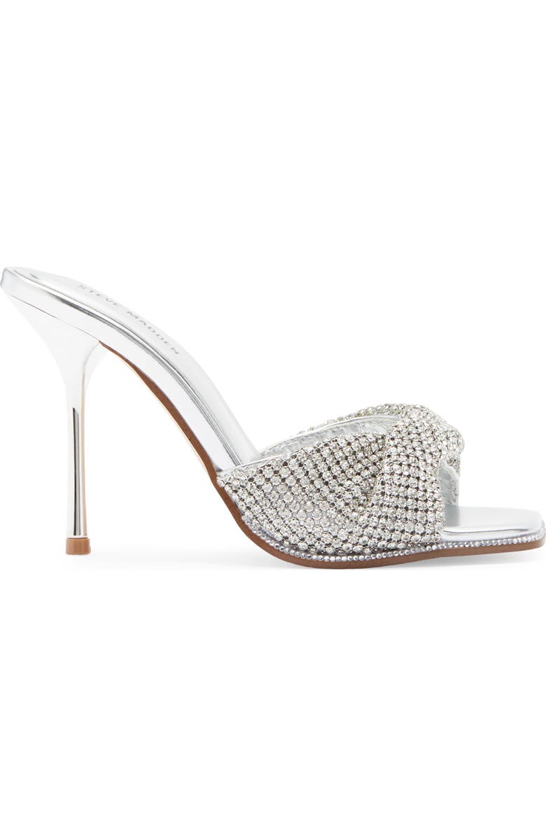 Steve Madden MVP Rhinestone Twist Stiletto Sandal, Alternate, color,