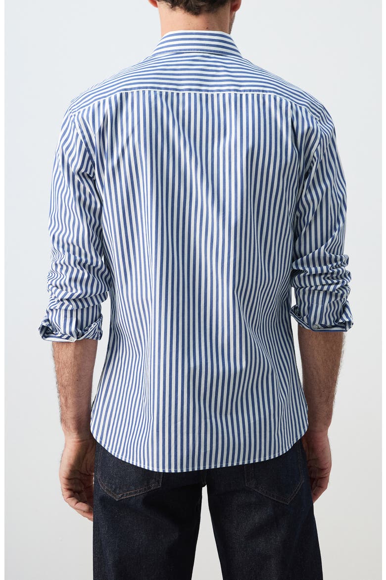 Regular Fit Stripe Button-Up Shirt, Alternate, color, VIBRANT BLUE