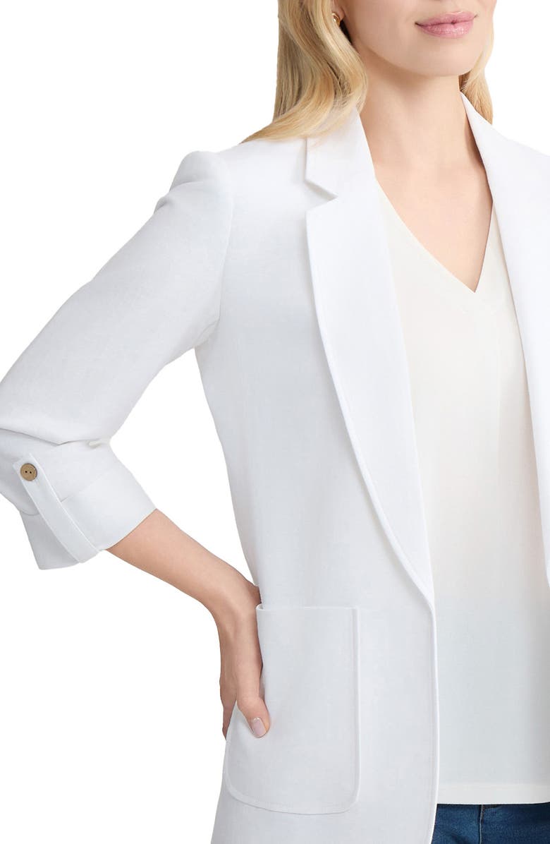 Jones New York Linen Blend Blazer, Alternate, color, Natural White
