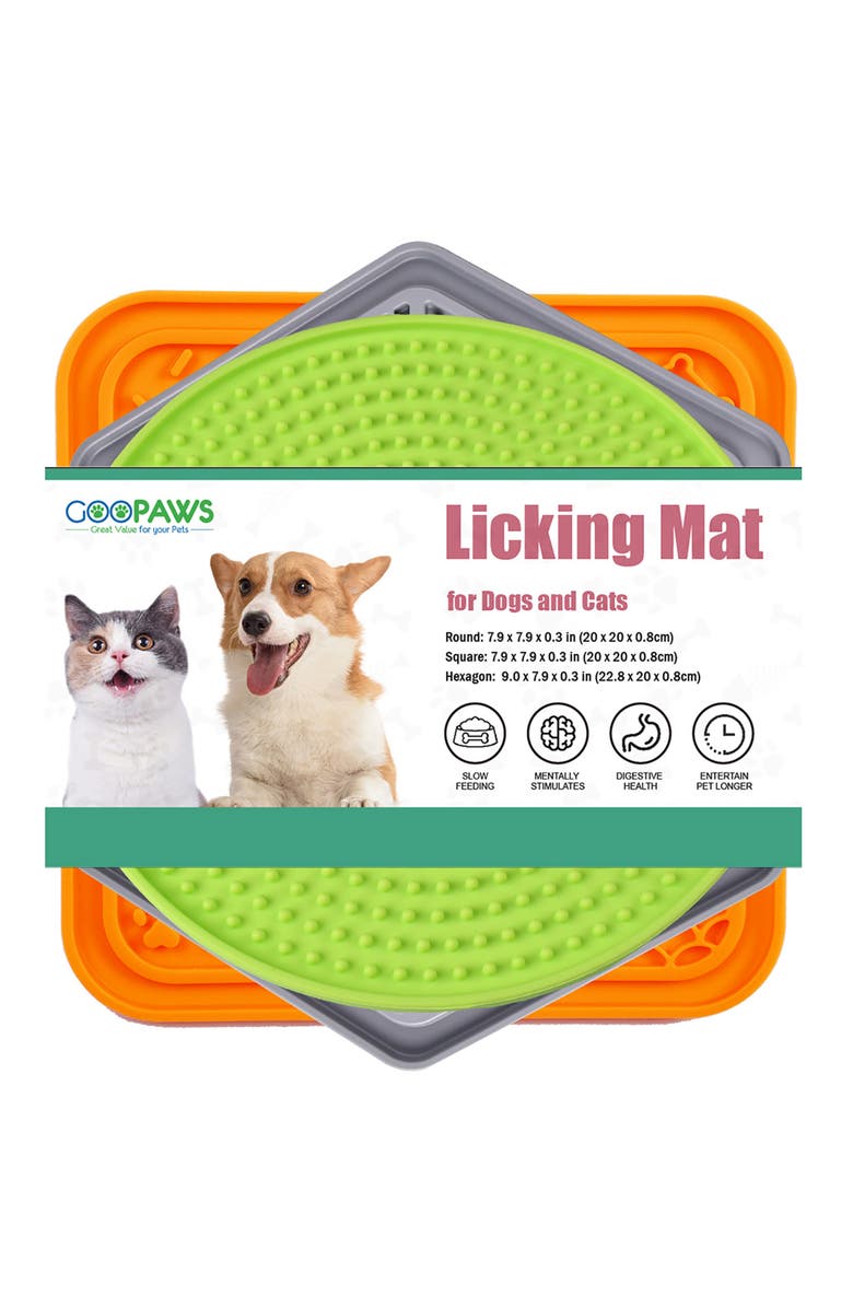 GOOPAWS 3Pack Licking Mats, Main, color, Multicolored