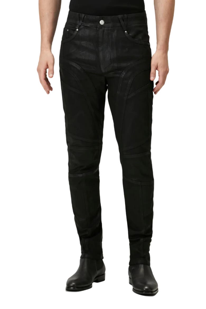 Pure Cotton Shiny Coated Denim Pant, Alternate, color, BLACK