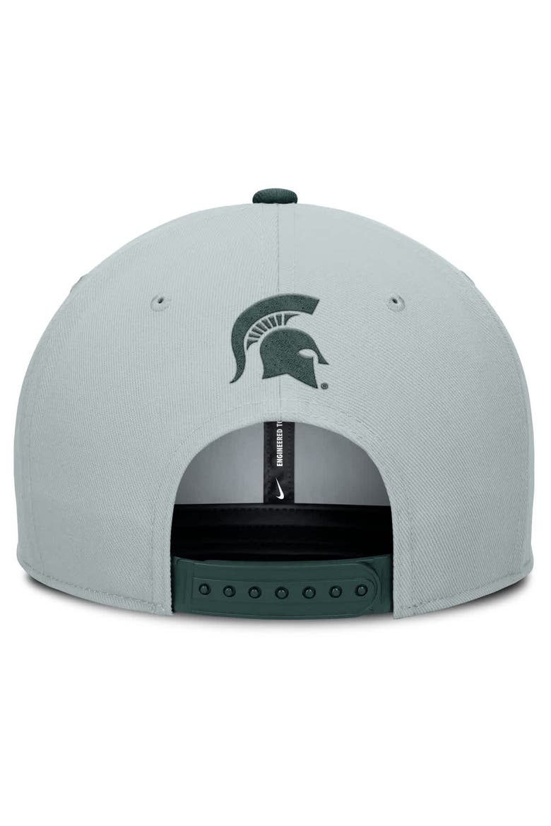 Men's Nike Gray/Green Michigan State Spartans 2025 Sideline Campus Pro Local Snapback Hat, Alternate, color, Gray