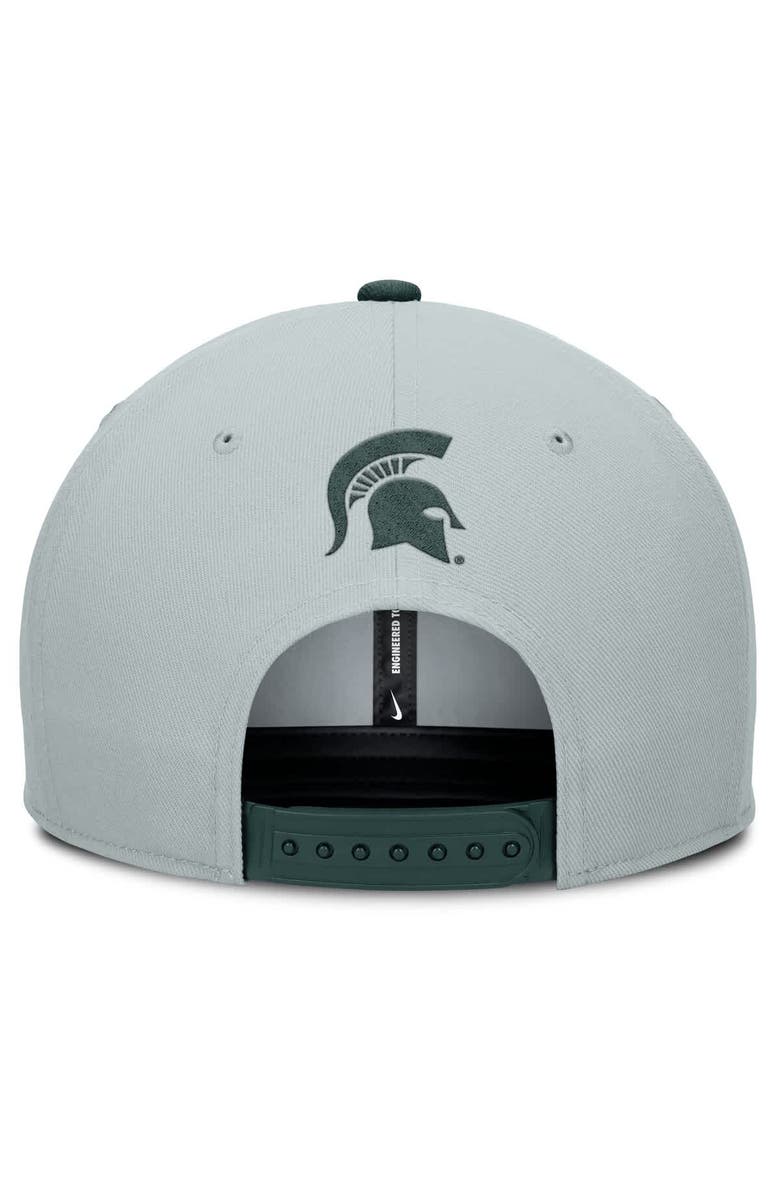 Nike Men's Nike Gray/Green Michigan State Spartans 2025 Sideline Campus Pro Local Snapback Hat, Alternate, color, Gray