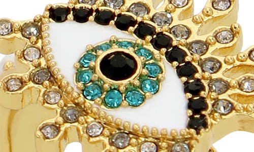 KURT GEIGER KURT GEIGER LONDON CRYSTAL EVIL EYE COCKTAIL RING 